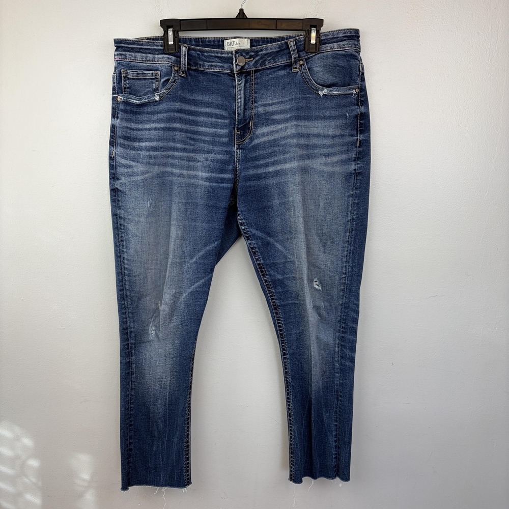 BKE Payton Skinny Jeans‎ Womens 36x32 Medium Wash Blue Stretch Denim Distressed